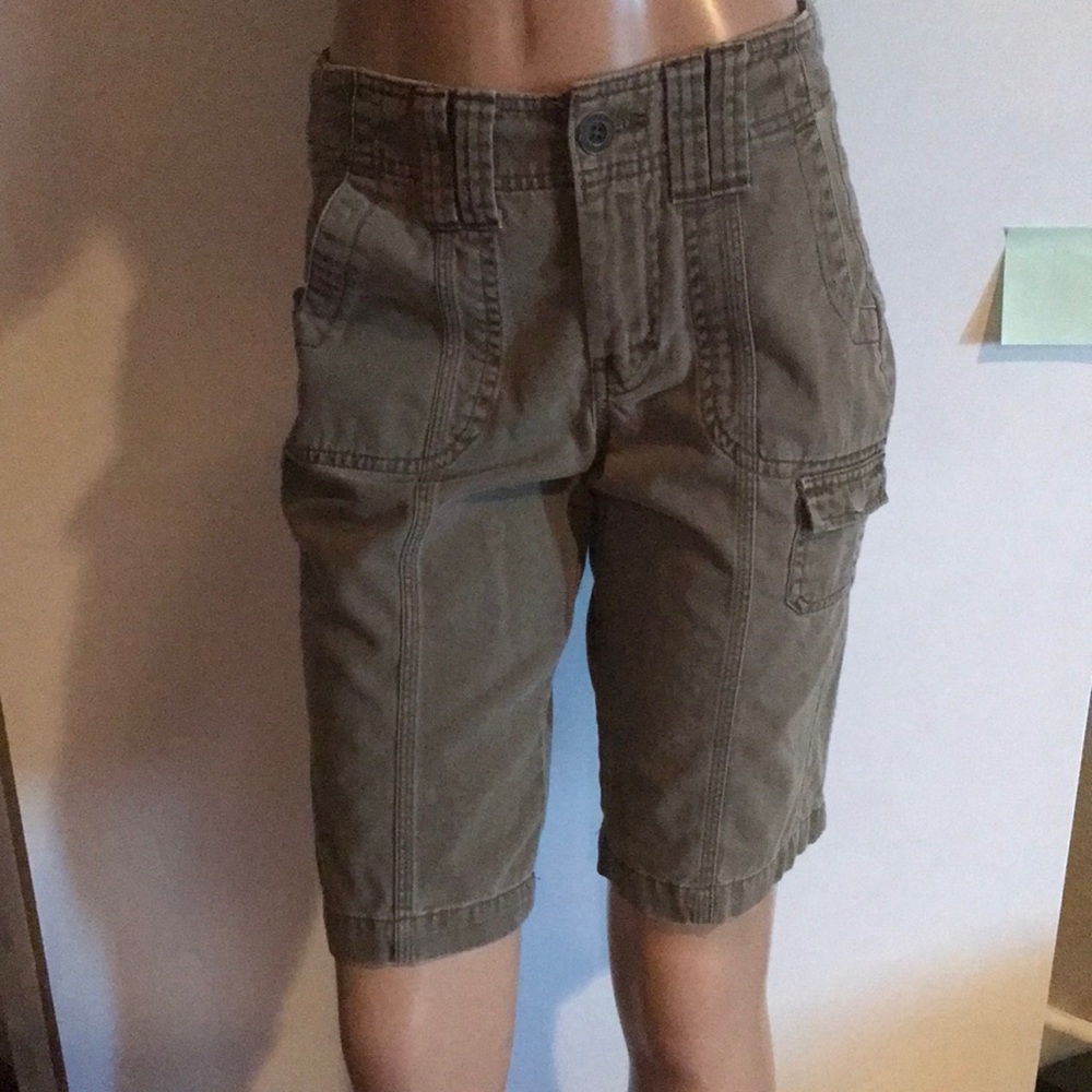 Cargo shorts. Inseam is 12” long. Worn once.